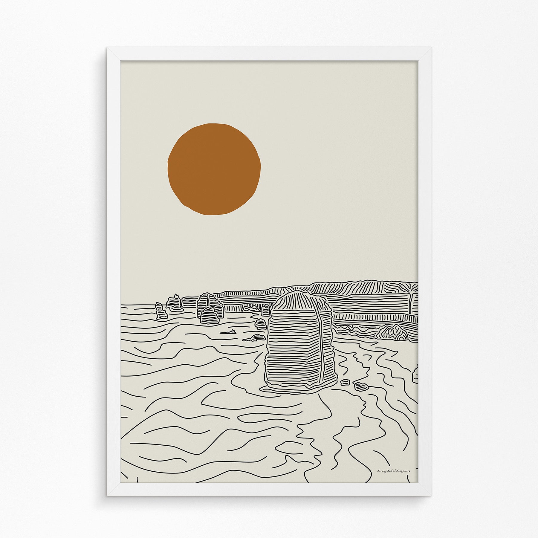 Lijntekening Poster: Een Stukje Great Ocean Road aan je Muur