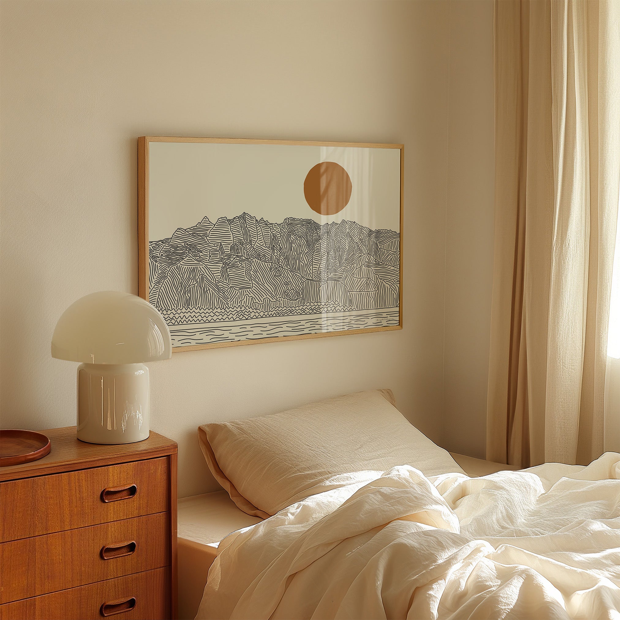 Kauai Hawaii Lijntekening Poster Horizontaal