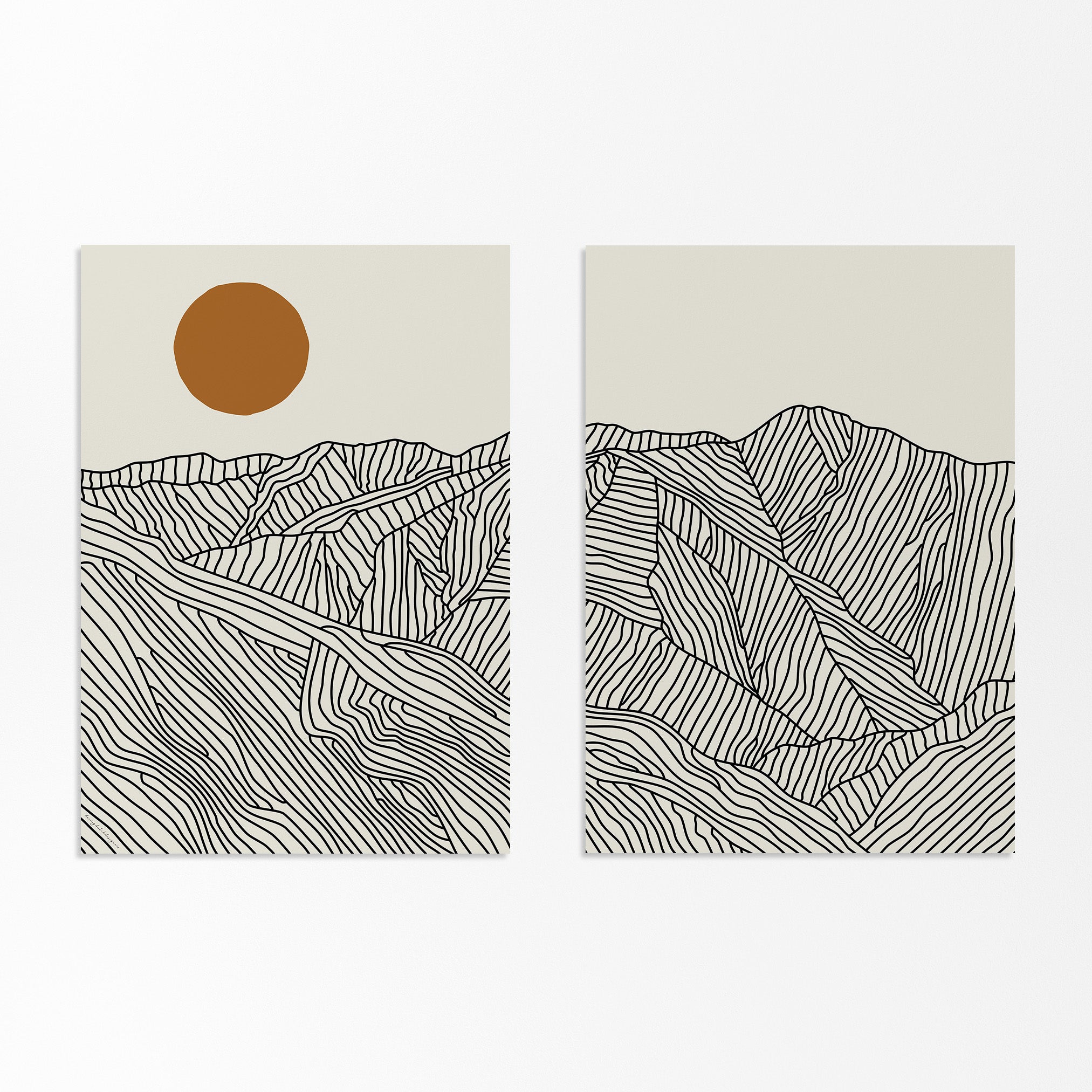 Two Views of the Southern Japanese Alps – Vertical Poster Set