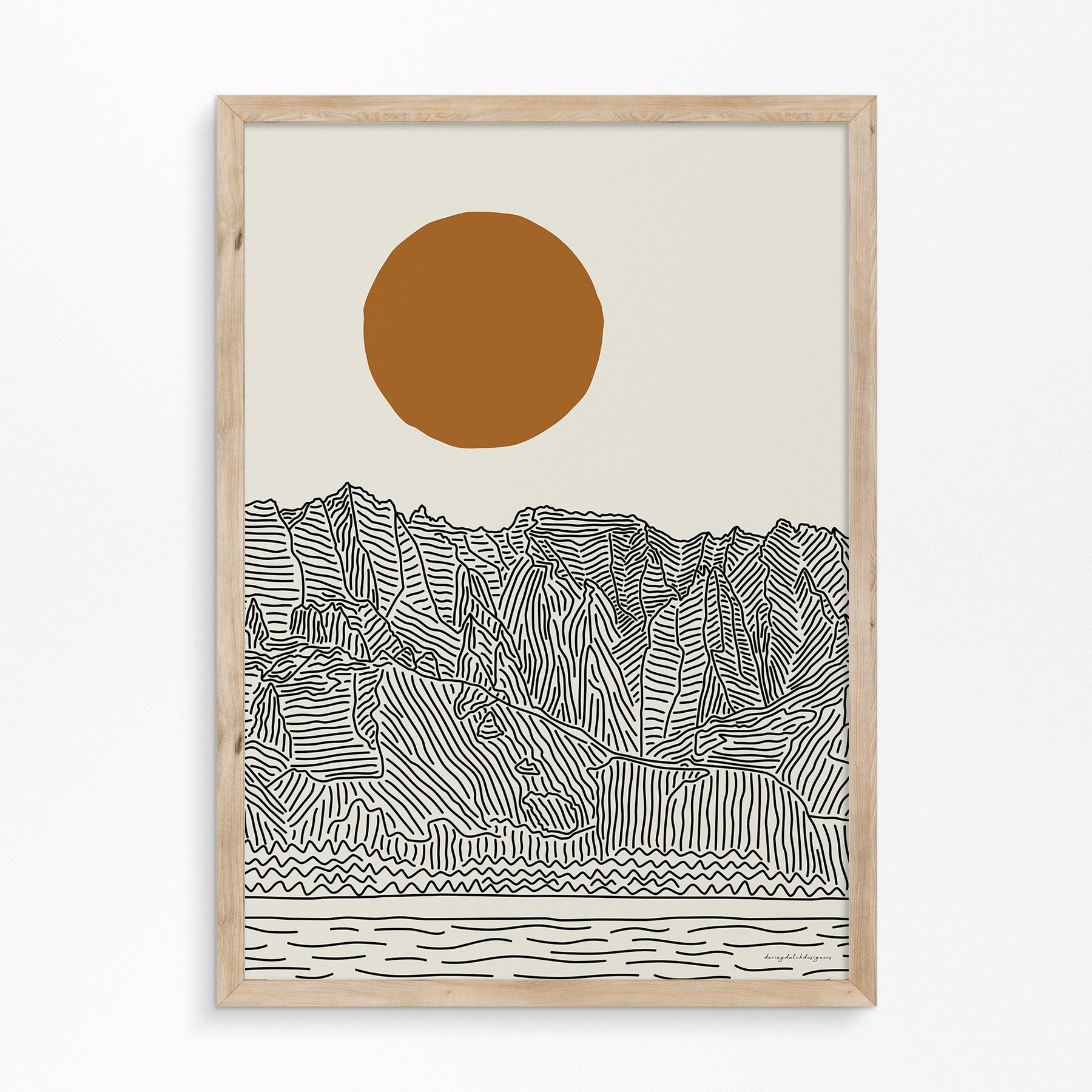 Tropische Pracht: Kauai Hawaii Lijntekening Poster