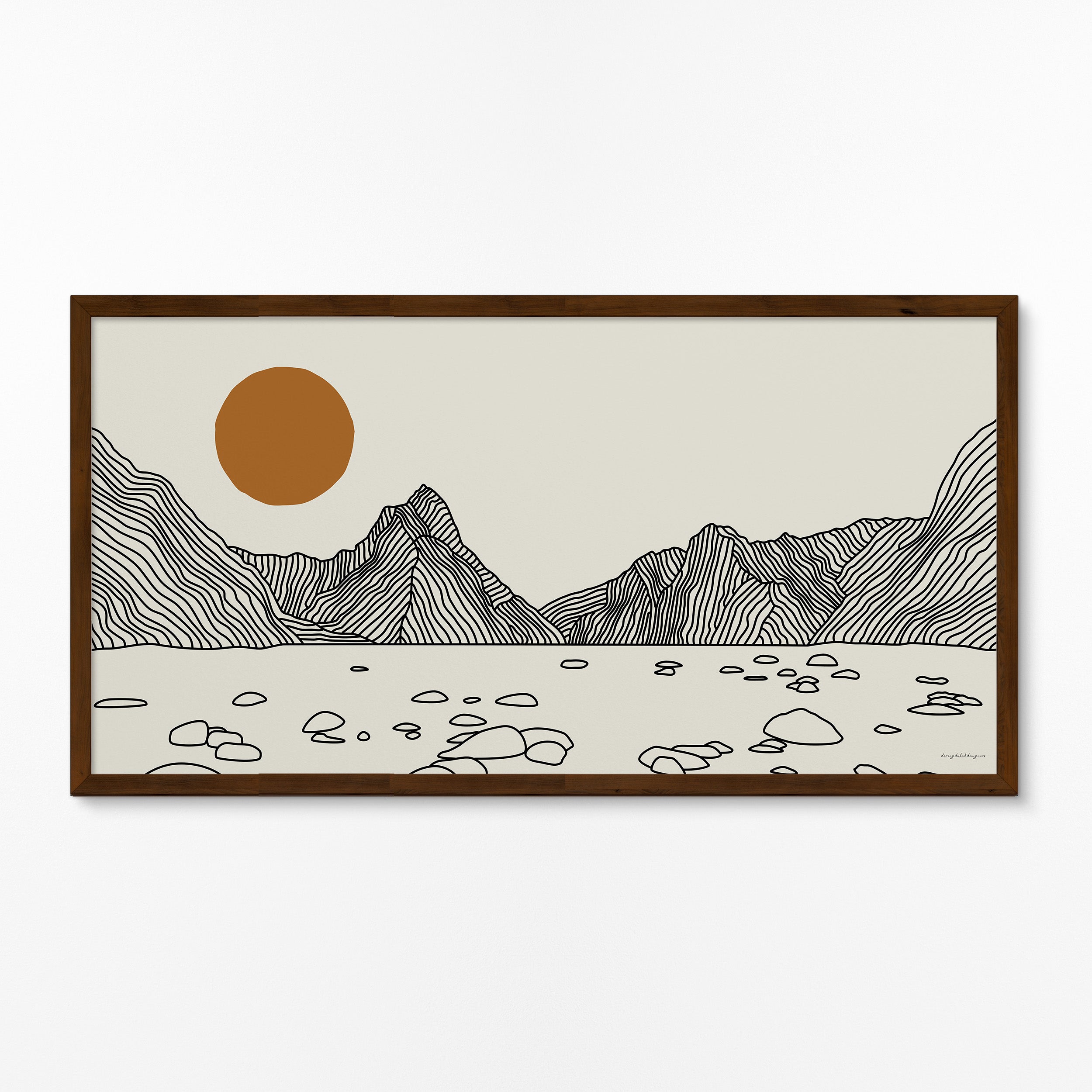 Milford Sound Nieuw-Zeeland: Lijntekening Panorama Poster