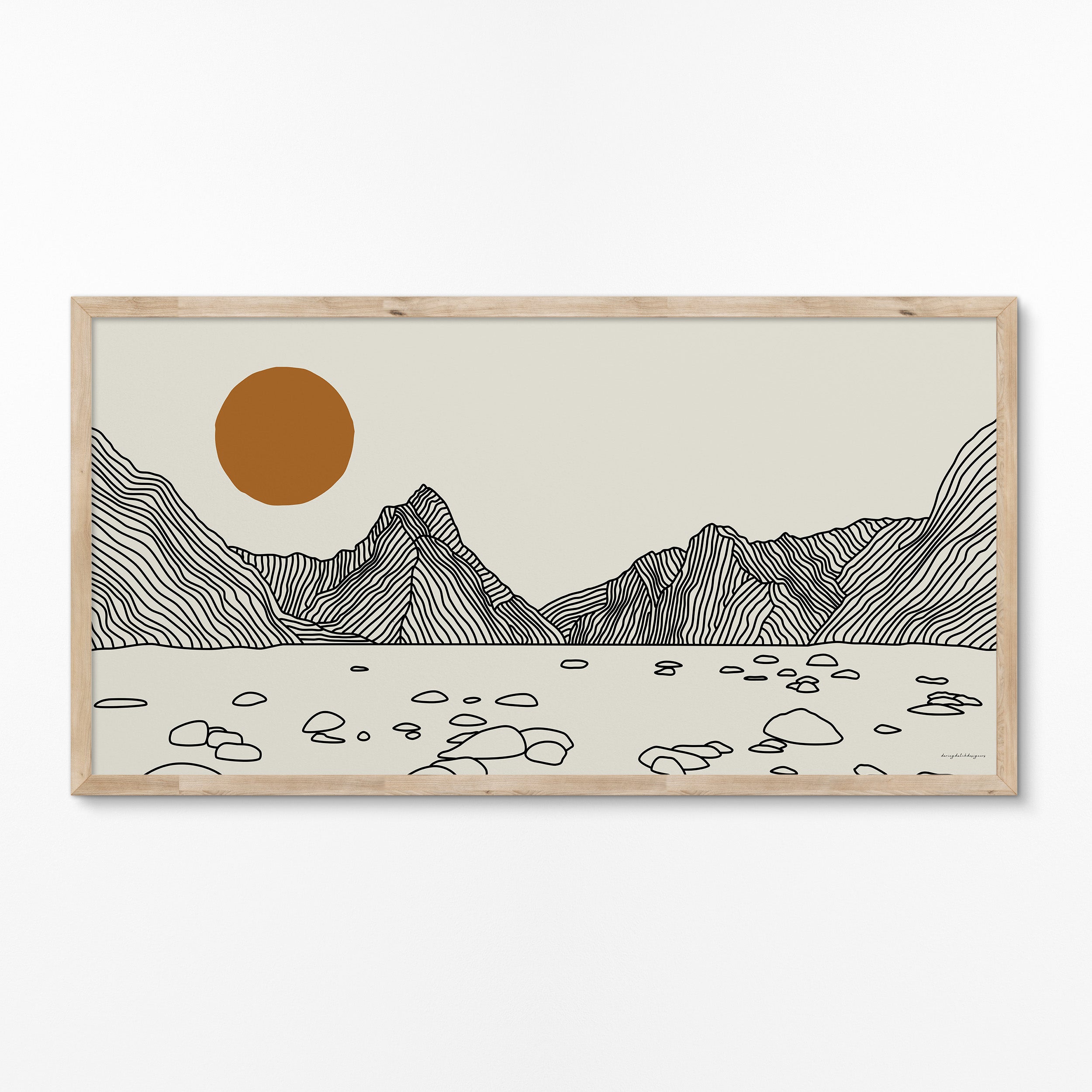 Milford Sound Nieuw-Zeeland: Lijntekening Panorama Poster