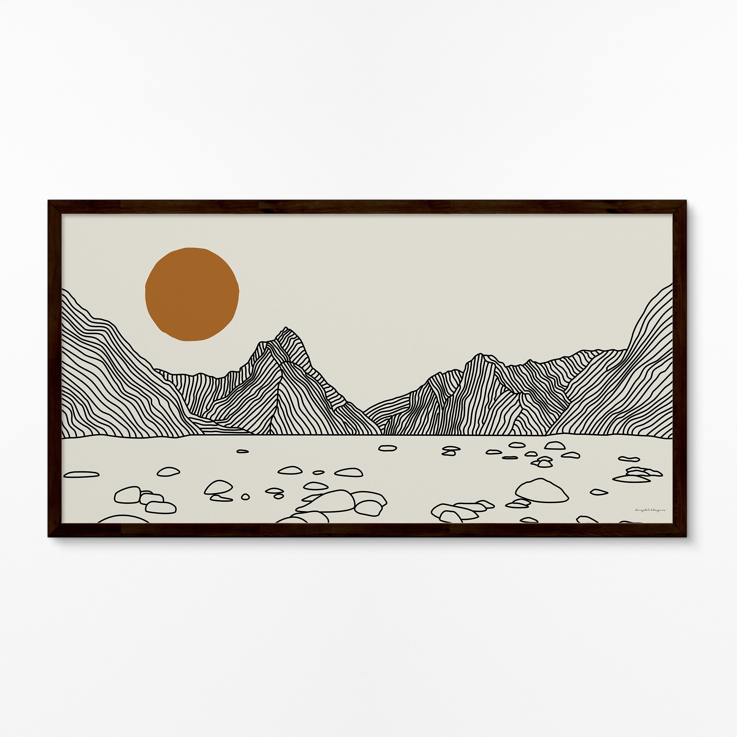 Milford Sound Nieuw-Zeeland: Lijntekening Panorama Poster