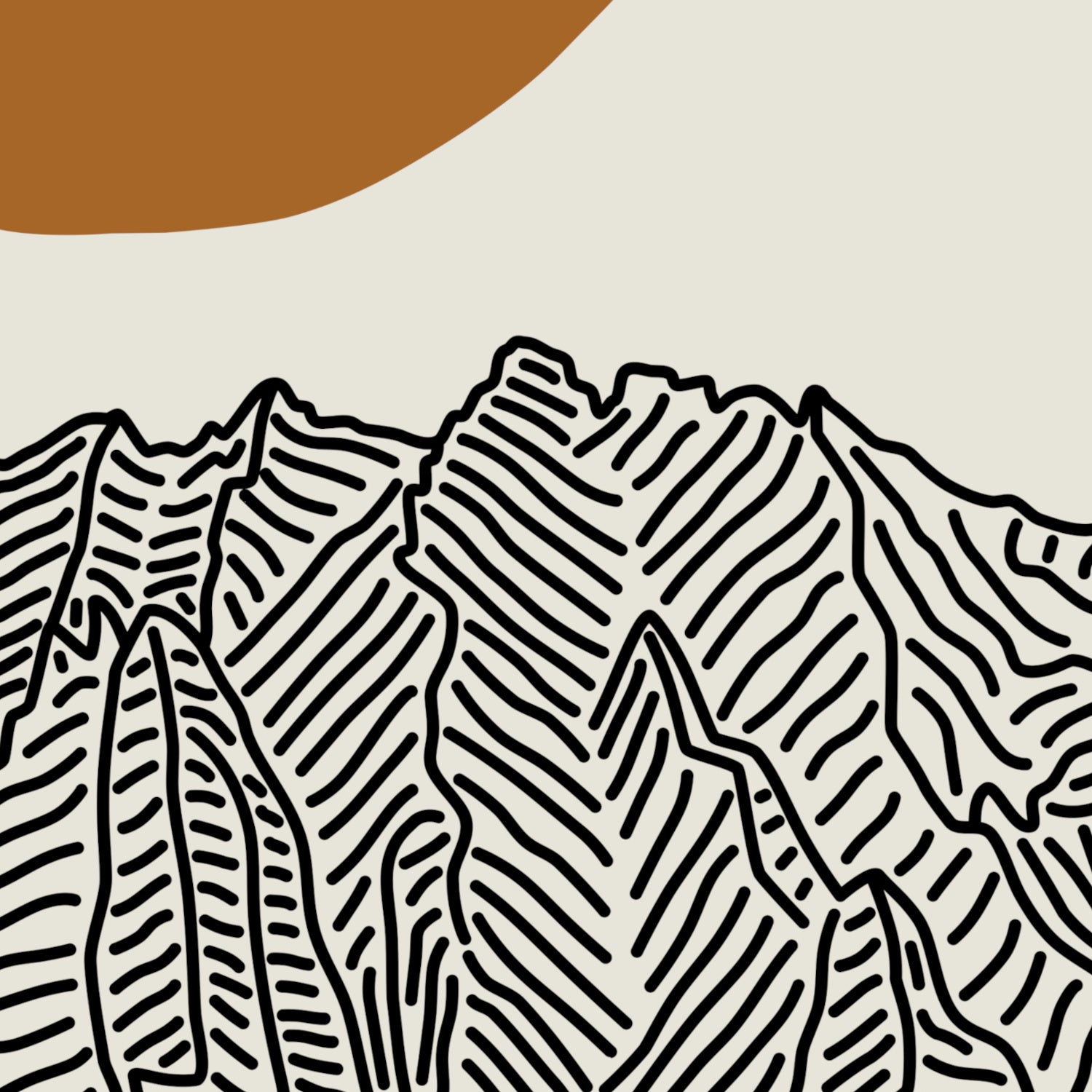 Kauai Hawaii Lijntekening Poster Horizontaal