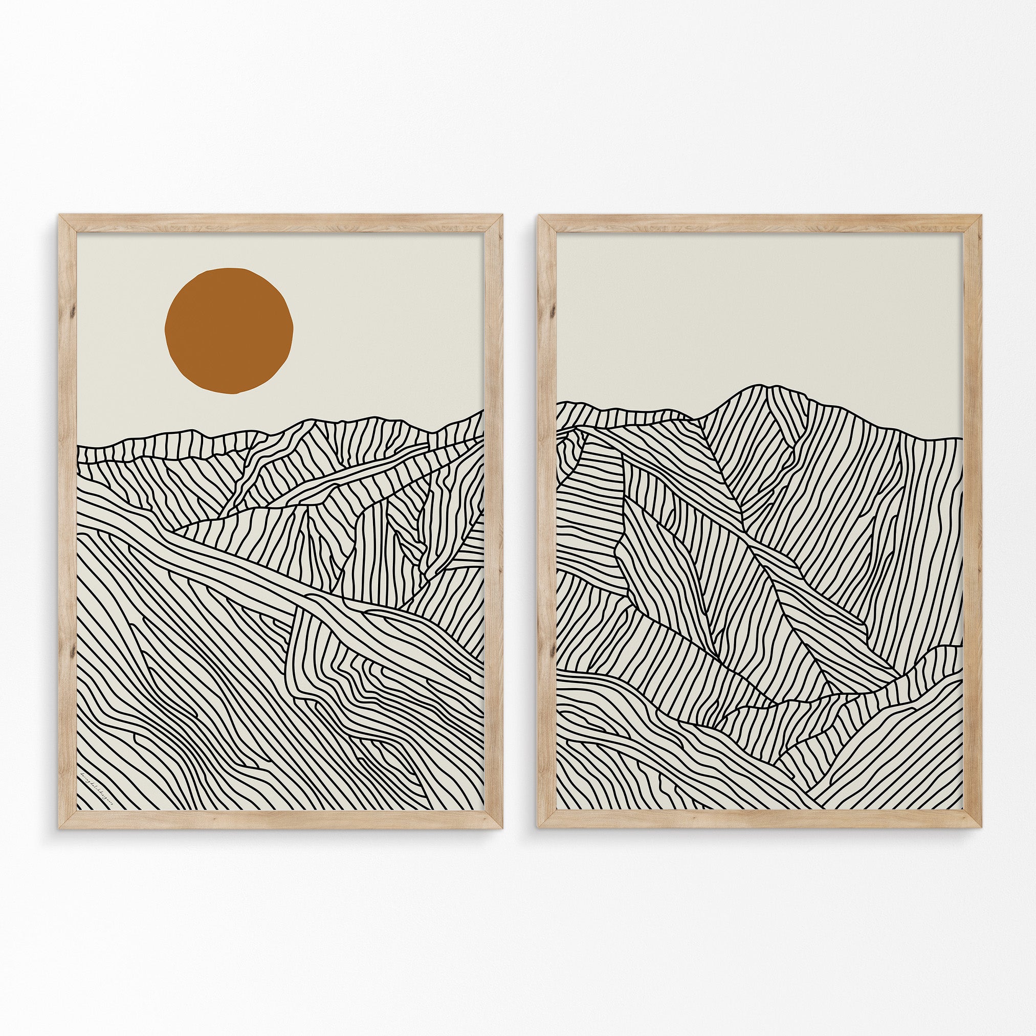 Two Views of the Southern Japanese Alps – Vertical Poster Set