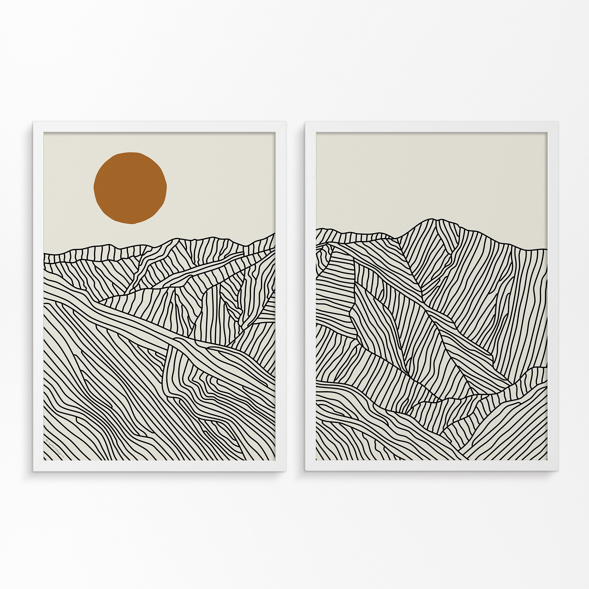 Two Views of the Southern Japanese Alps – Vertical Poster Set