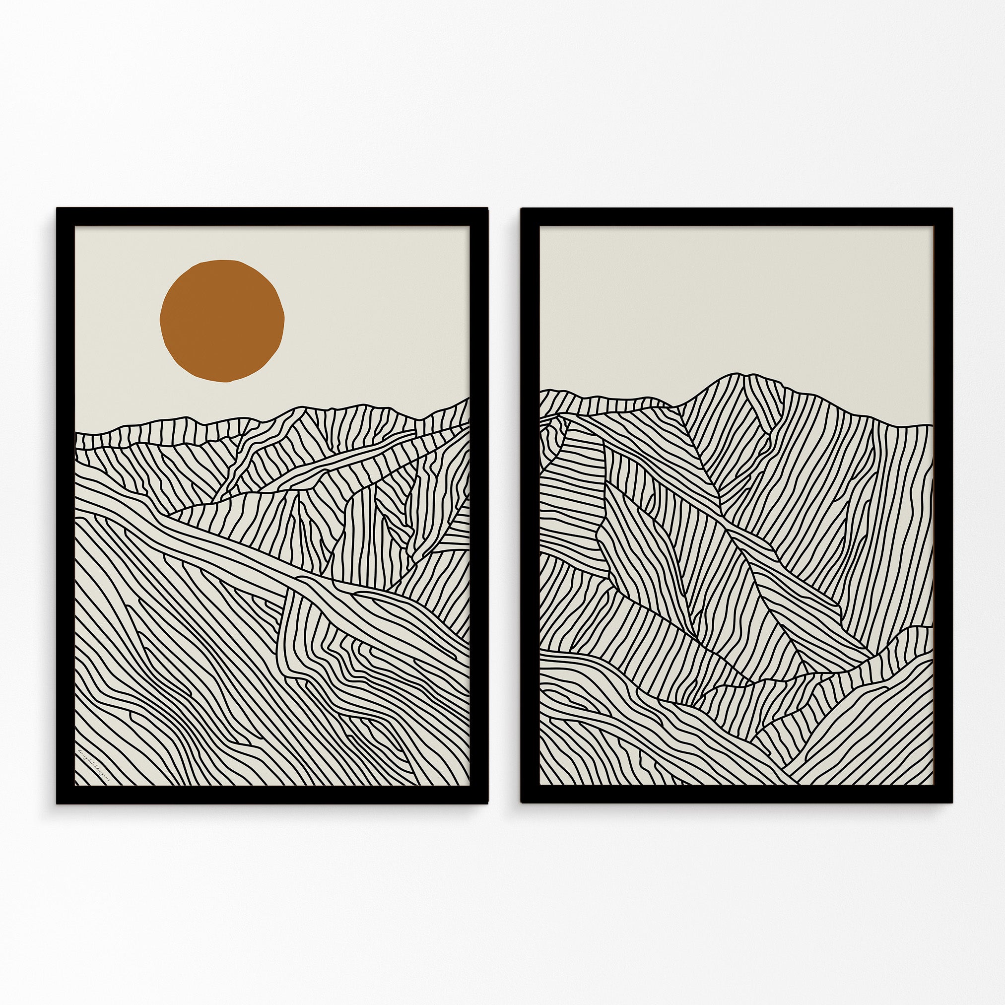 Two Views of the Southern Japanese Alps – Vertical Poster Set