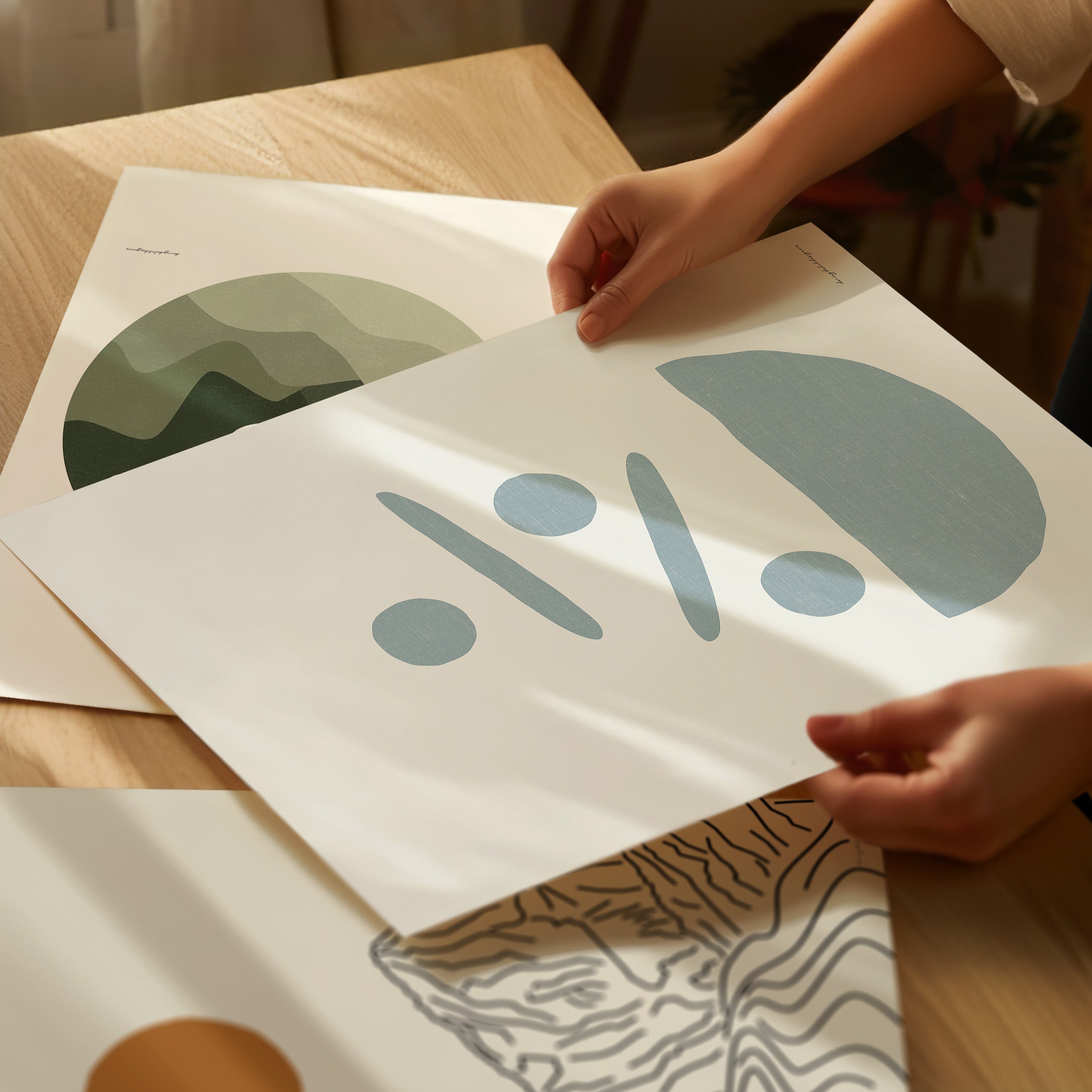 Drie poster die perfect passen in een modern, bohemian of Japandi interieur. 