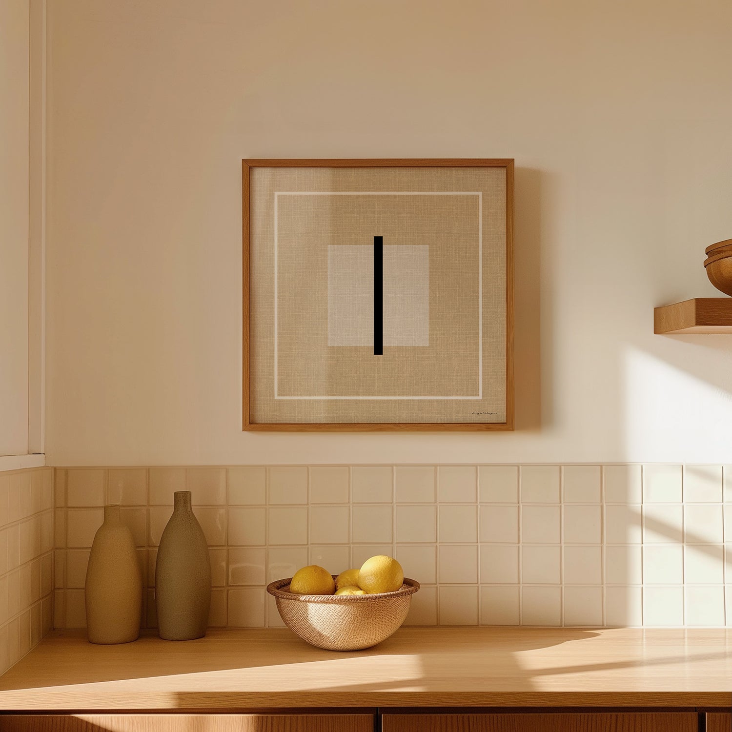 Moderne Abstracte Linnen Look Poster Vierkant