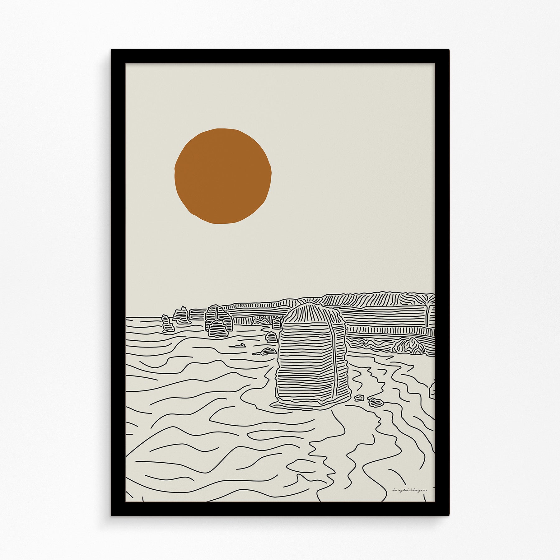 Lijntekening Poster: Een Stukje Great Ocean Road aan je Muur