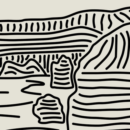 De 12 Apostelen Australië Drieluik Lijntekening Poster