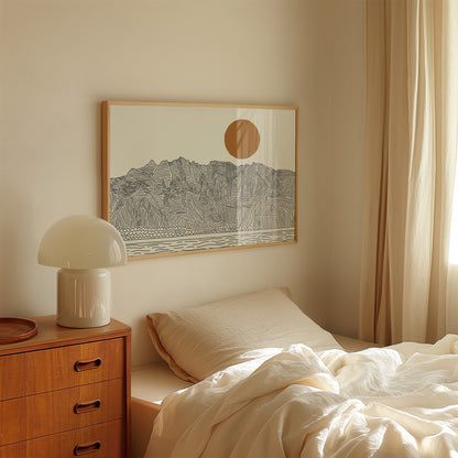 Kauai Hawaii Lijntekening Poster Horizontaal