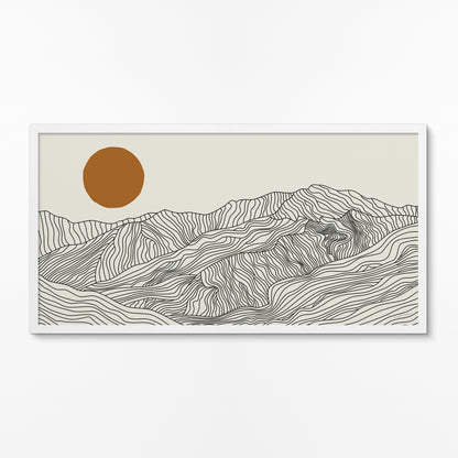 Droomreis naar Japan: Lijntekening Japanse Alpen Panorama Poster