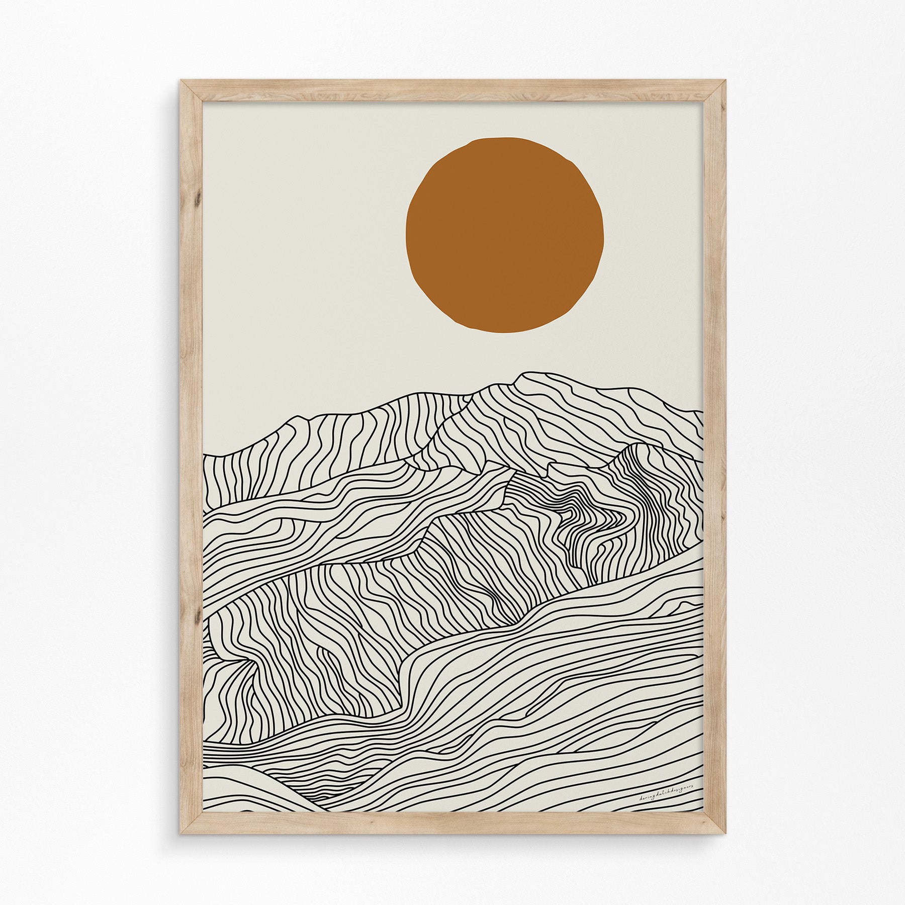 Droom Weg bij de Japanse Alpen: Lijntekening Poster