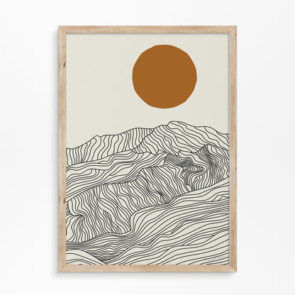 Droom Weg bij de Japanse Alpen: Lijntekening Poster