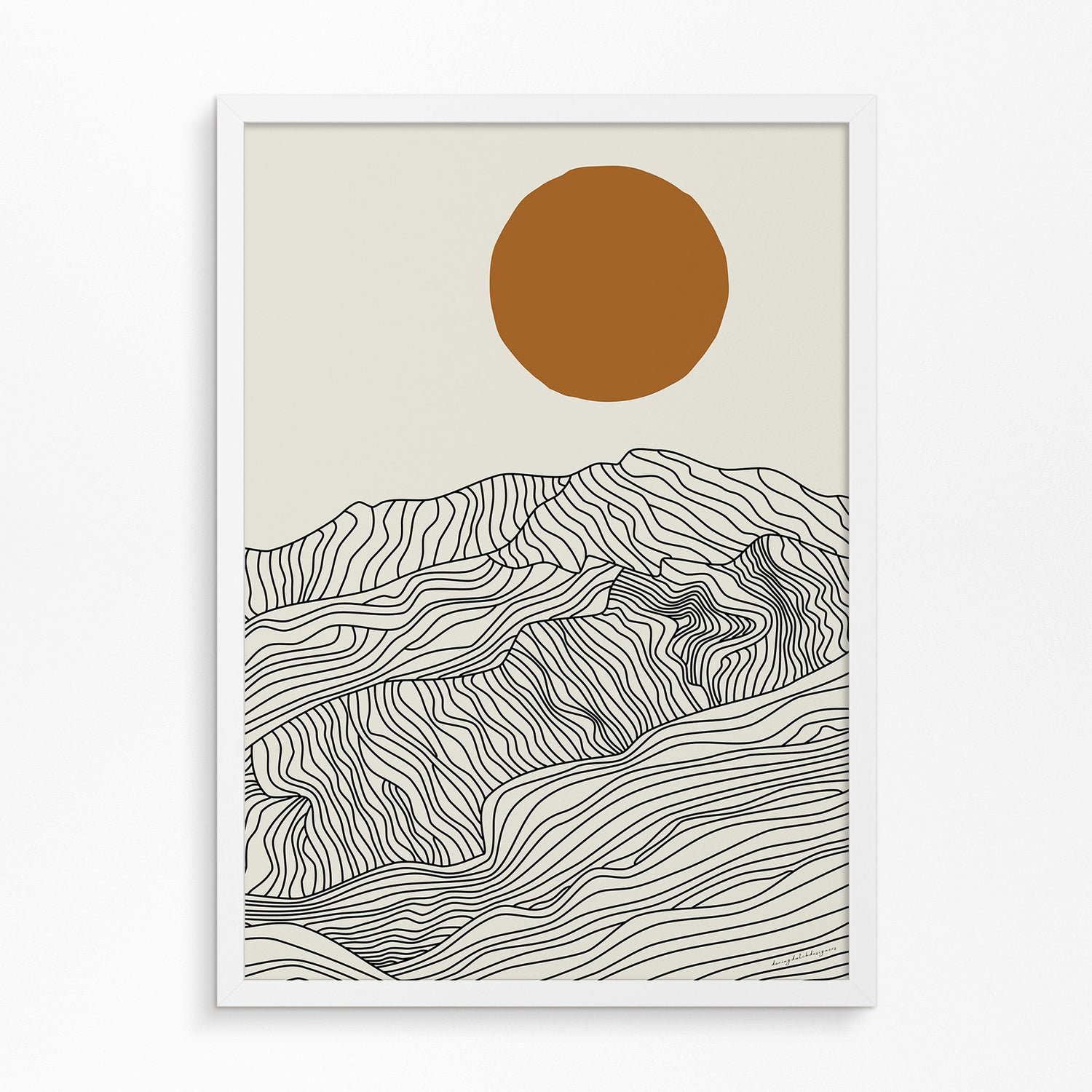 Droom Weg bij de Japanse Alpen: Lijntekening Poster