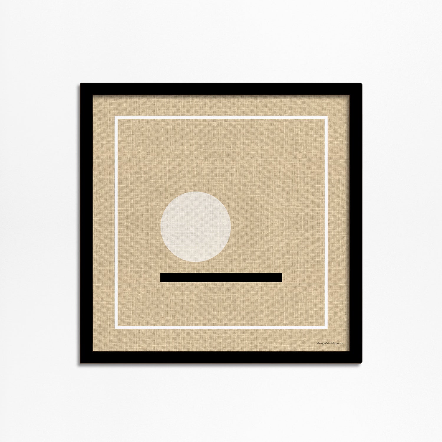 Moderne Abstracte Linnen Look Poster Cirkel