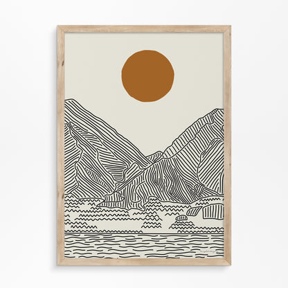 Lijntekening Maui Hawaii – Tropische Rust