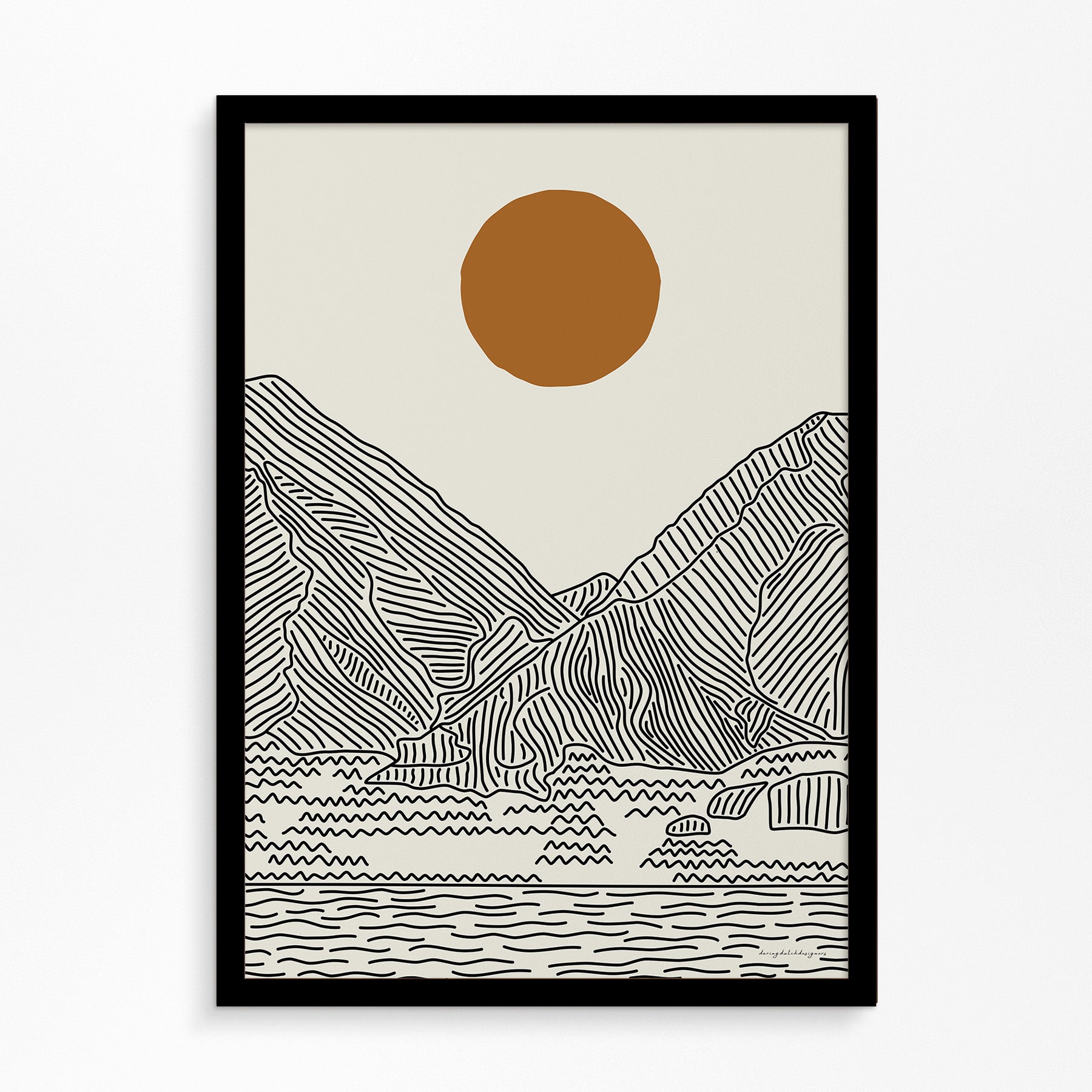 Lijntekening Maui Hawaii – Tropische Rust