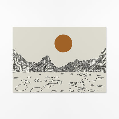 Poster Milford Sound Lijntekening Horizontaal: Magie in je Interieur