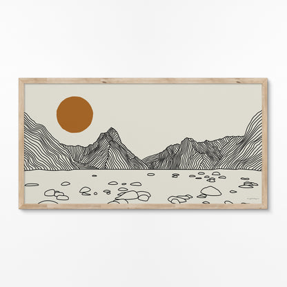 Milford Sound Nieuw-Zeeland: Lijntekening Panorama Poster