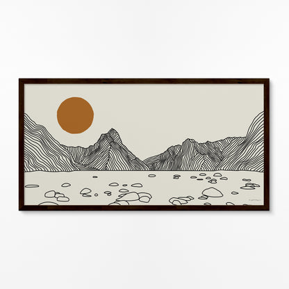 Milford Sound Nieuw-Zeeland: Lijntekening Panorama Poster