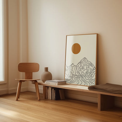 De Berg die Spreekt: K2 Lijntekening Poster