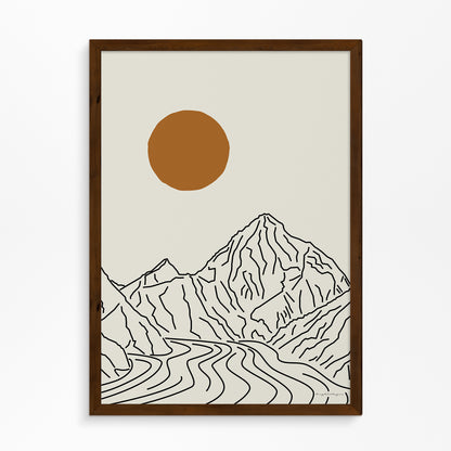 De Berg die Spreekt: K2 Lijntekening Poster