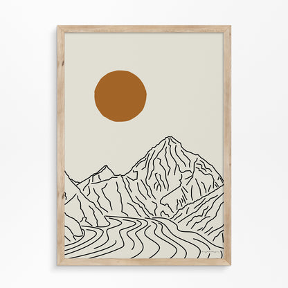 De Berg die Spreekt: K2 Lijntekening Poster