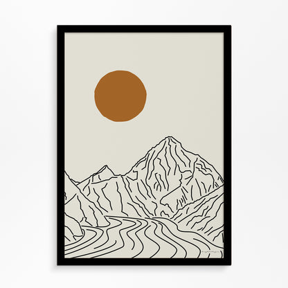 De Berg die Spreekt: K2 Lijntekening Poster