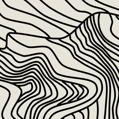 Droomreis naar Japan: Lijntekening Japanse Alpen Panorama Poster