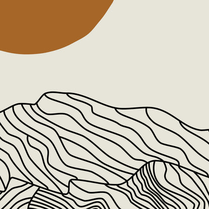 Droom Weg bij de Japanse Alpen: Lijntekening Poster