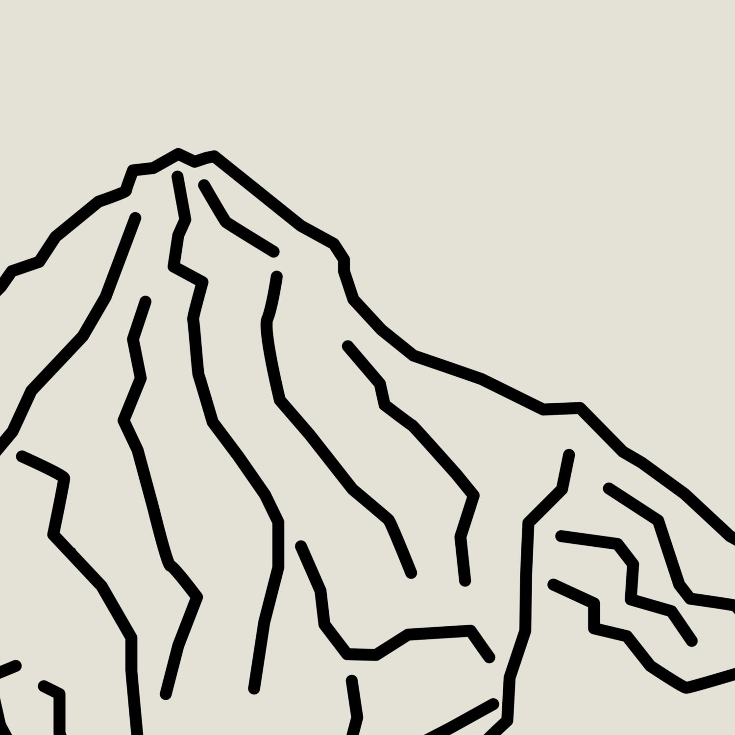 De Berg die Spreekt: K2 Lijntekening Poster