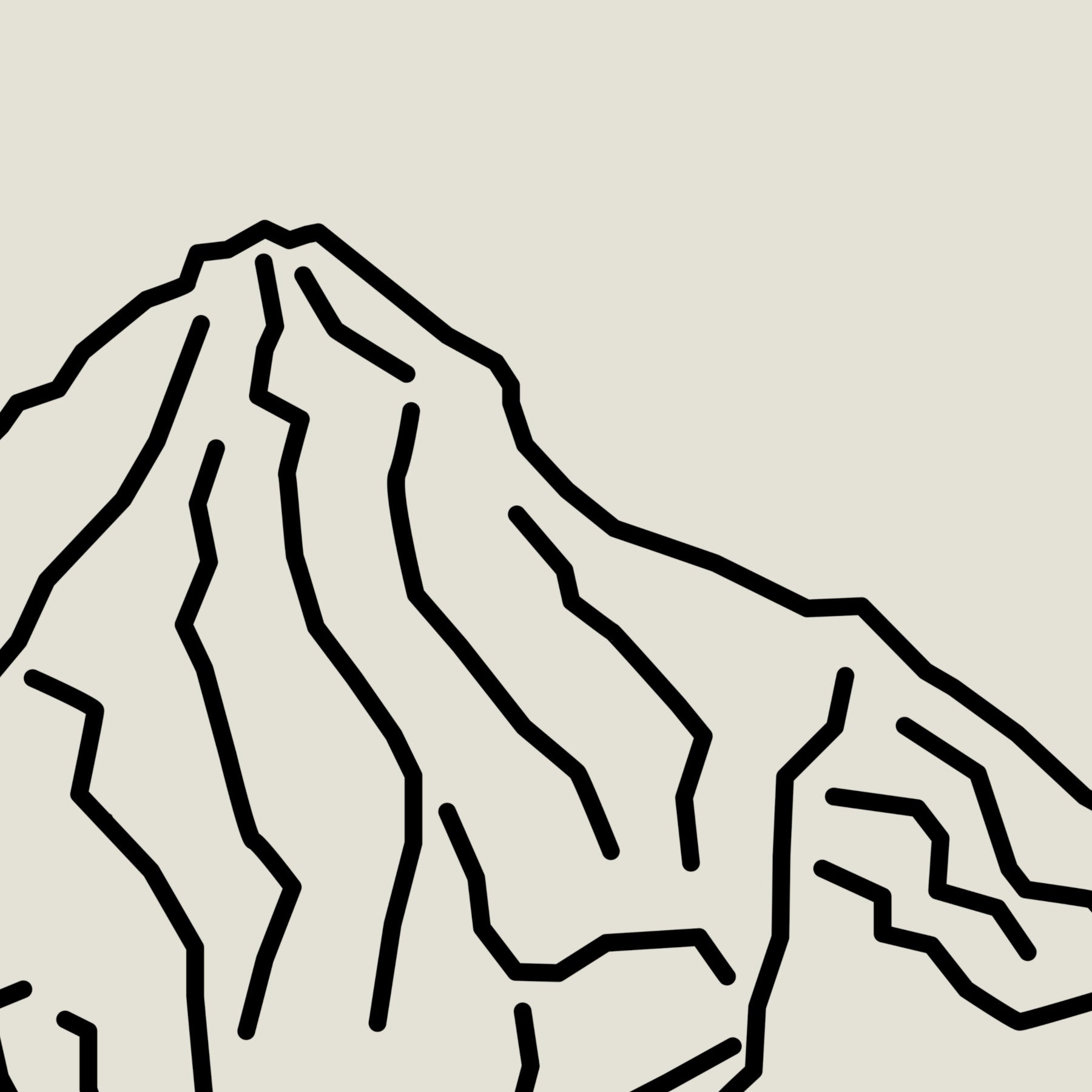 De Berg die Spreekt: K2 Lijntekening Poster