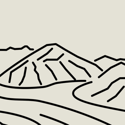 Natuur Poster: Lijntekening Mount Logan Gletsjer Canada