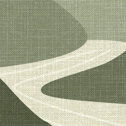 Linnen Look Poster Horizontaal met Zon, Bergen en Water