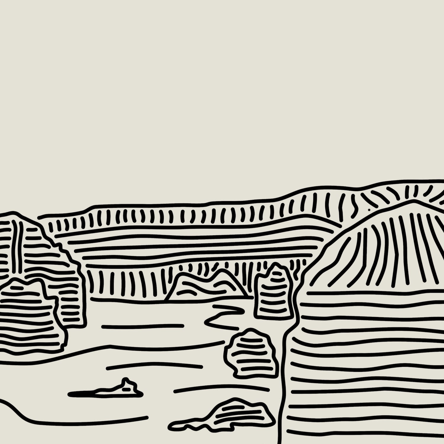 Lijntekening Poster: Een Stukje Great Ocean Road aan je Muur