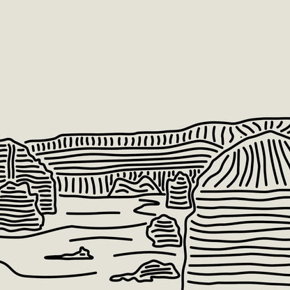 Lijntekening Poster: Een Stukje Great Ocean Road aan je Muur