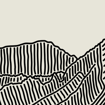 Poster Horizontaal - Lijntekening Oahu, Hawaii