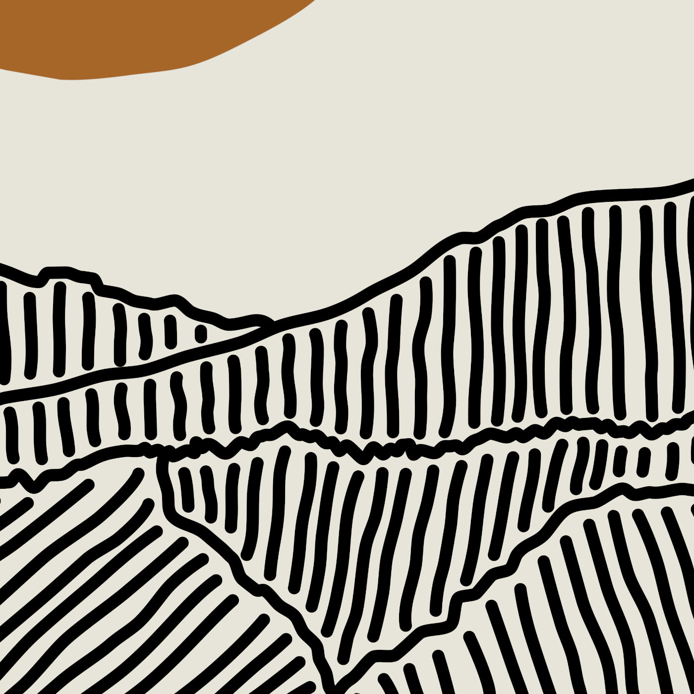 Poster Oahu Hawaii - Drieluik Lijntekening