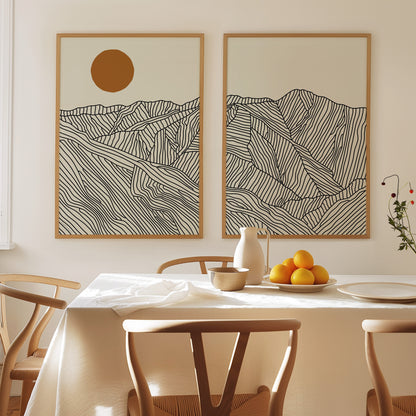 Two Views of the Southern Japanese Alps – Vertical Poster Set