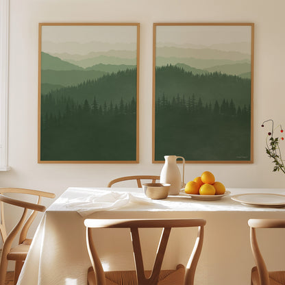 Mistige Bergen Tweeluik Poster – Smoky Mountains