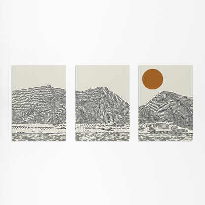 Herinneringen aan Maui, Hawai – Drieluik Lijntekening Poster