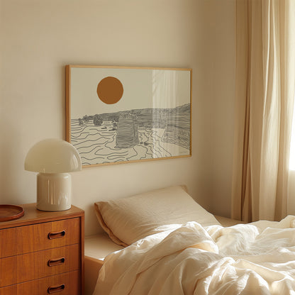 Minimalistische Poster Horizontaal: Lijntekening Great Ocean Road Australië