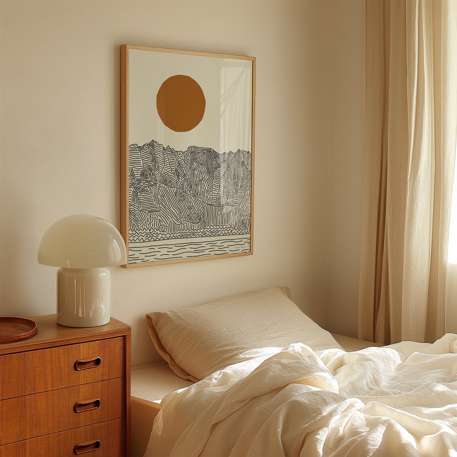 Tropische Pracht: Kauai Hawaii Lijntekening Poster