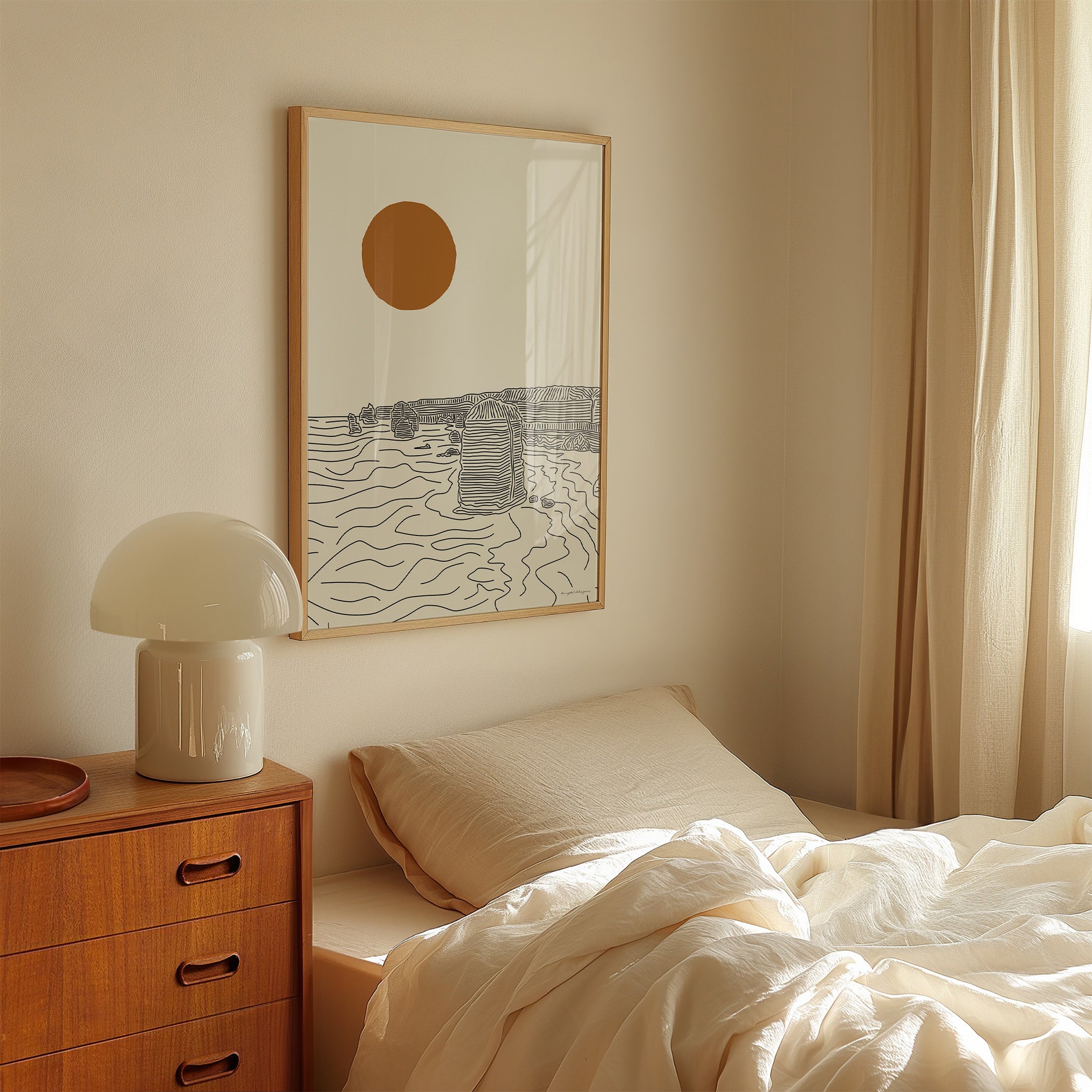 Lijntekening Poster: Een Stukje Great Ocean Road aan je Muur