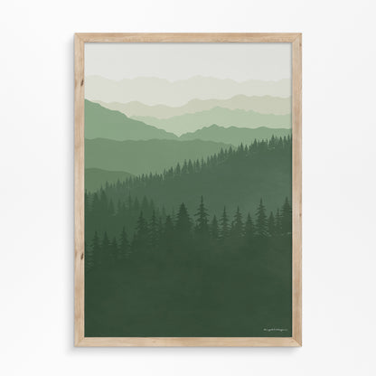 Poster Dagdromen van Bergen: De Smoky Mountains voor Thuis