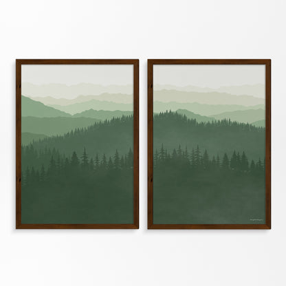 Mistige Bergen Tweeluik Poster – Smoky Mountains