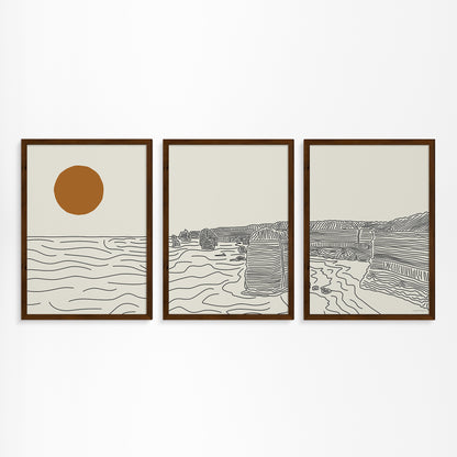 De 12 Apostelen Australië Drieluik Lijntekening Poster