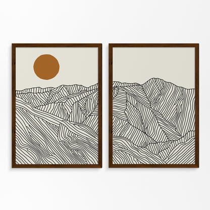 Two Views of the Southern Japanese Alps – Vertical Poster Set